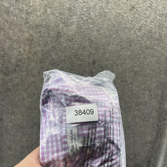 Peter Millar Shirt Mens XL Purple Check Summer Comfort Performance Golf - Picture 10 of 10